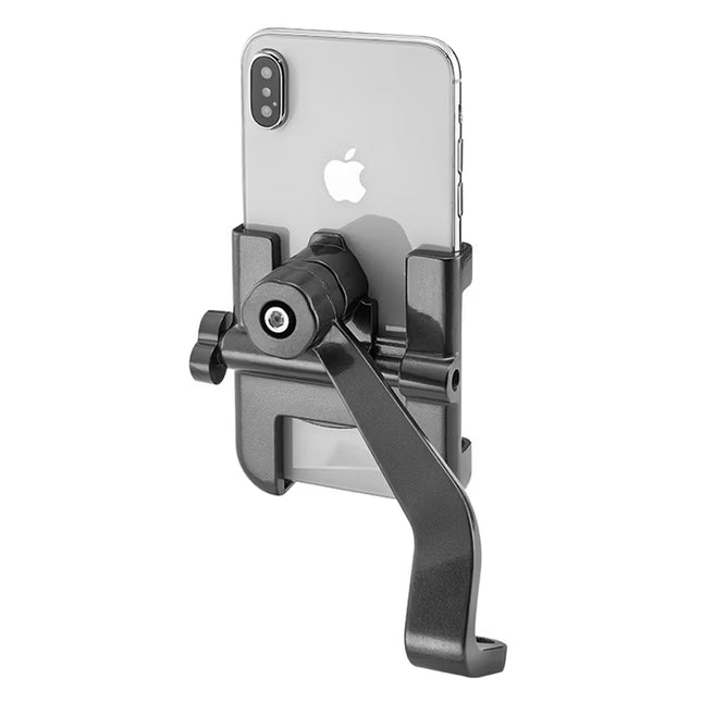 Metal alloy mobile phone holder for motorcycle