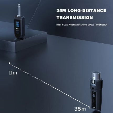 2.4G UHF XLR Adapter System Wireless Microphone Transmitter Receiver System.