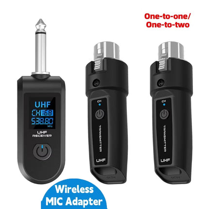 2.4G UHF XLR Adapter System Wireless Microphone Transmitter Receiver System.